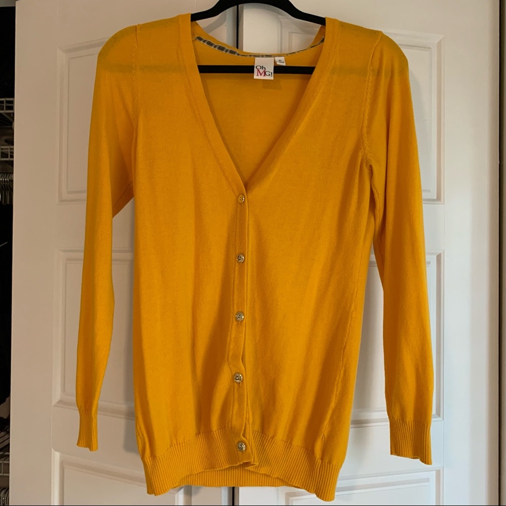 Bright yellow button front cardigan